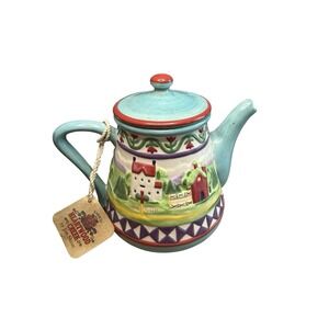 Jim Shore Heartwood Creek 2004 Small Teapot Village House Scene Ceramic Enesco